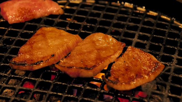 日本烤肉的特写