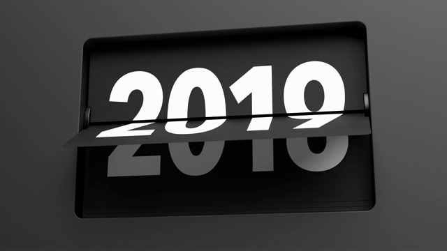 翻页日历从2018年缓慢转向2019年