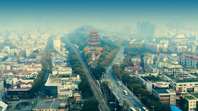 武汉黄鹤楼鸟瞰图