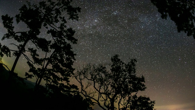 夜空中移动的恒星轨迹的时间间隔。