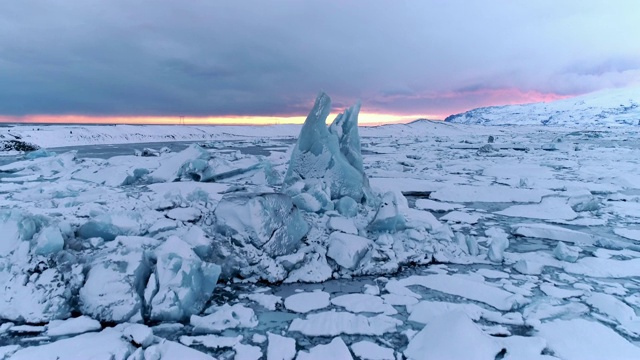 风景冰山，Jokulsarlon泻湖，冰岛