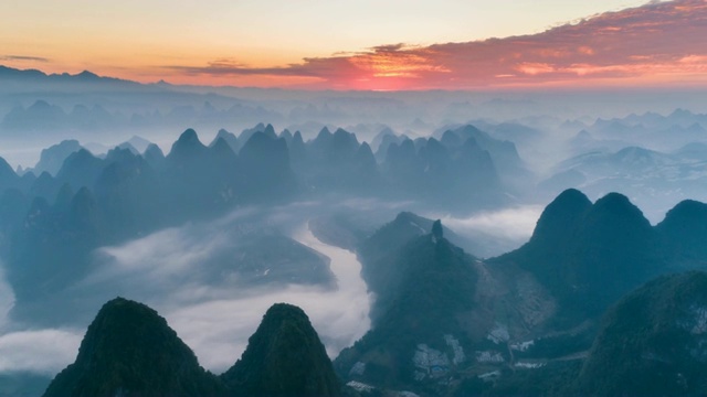 阳朔鸟瞰图-时间流逝