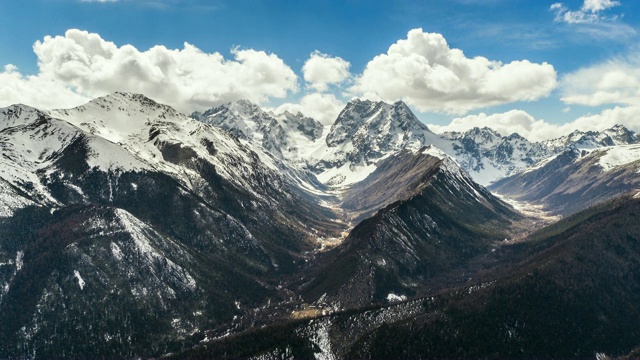 白马雪山鸟瞰图-时光流逝