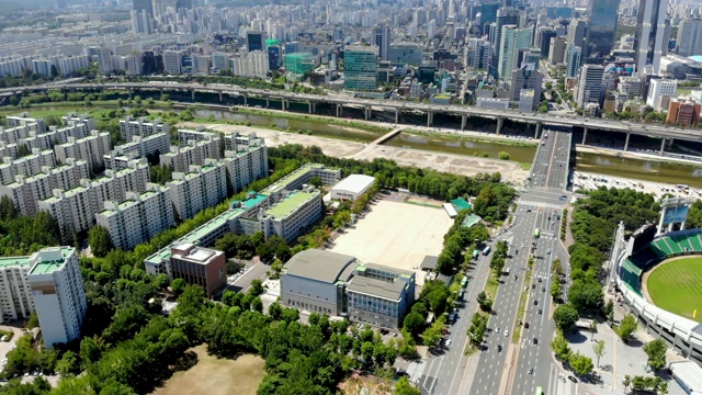 韩国首尔奥林匹克公园鸟瞰图。