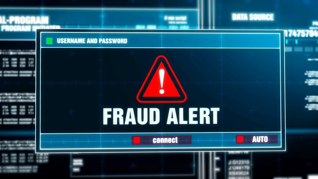 电脑屏幕上的数字系统安全警报诈骗警报通知