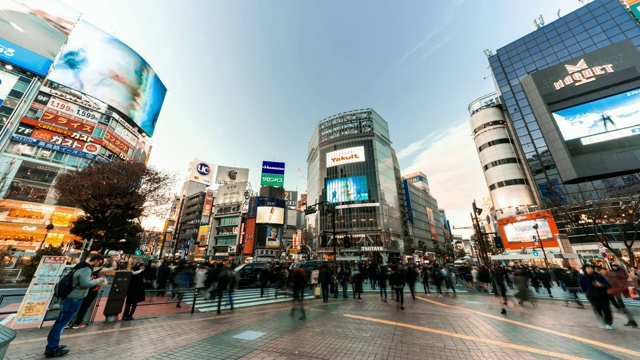 详情图-4K超高清延时拍摄涉谷斑马线，人潮拥挤，汽车交通穿越十字路口。东京旅游景点地标，日本旅游，或亚洲城市生活理念