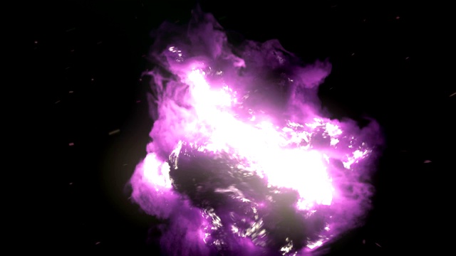 电脑产生的漩涡就像魔法爆炸的火花和黑烟。3 d渲染。4K，超高清分辨率。