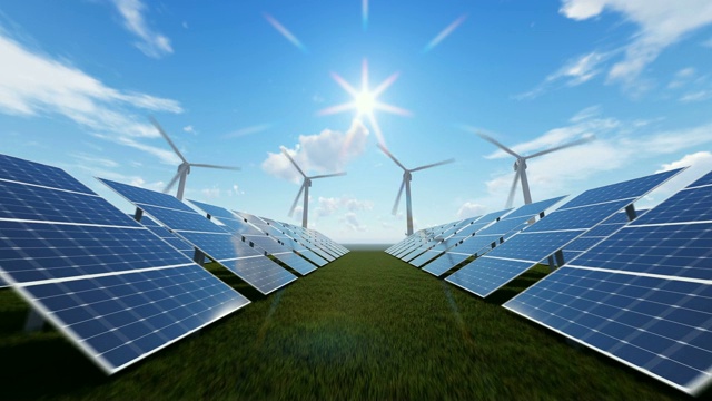 詳情圖-技術風電場和太陽能電池板