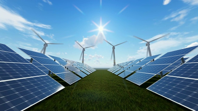詳情圖-技術風電場和太陽能電池板