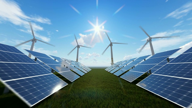 詳情圖-技術風電場和太陽能電池板