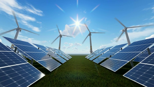 詳情圖-技術風電場和太陽能電池板