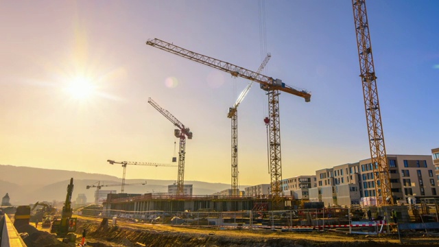 详情图-一个大型建筑工地的延时镜头