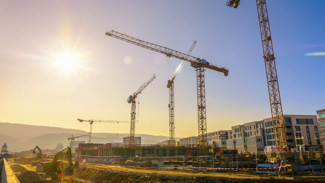 详情图-一个大型建筑工地的延时镜头