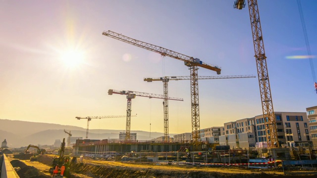 详情图-一个大型建筑工地的延时镜头