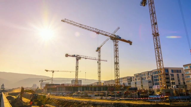 详情图-一个大型建筑工地的延时镜头