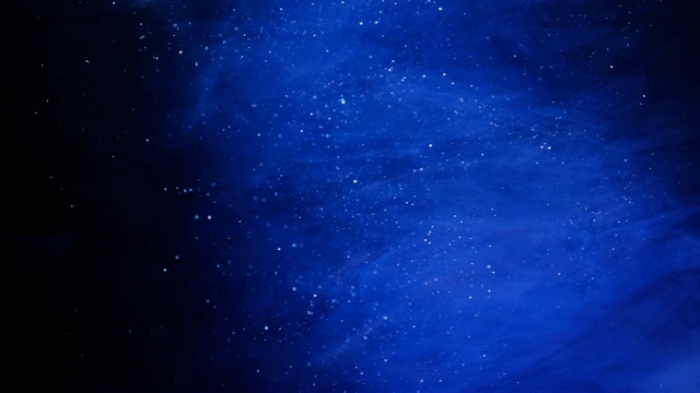 詳情圖-閃光藍(lán)色粒子背景。宇宙的藍(lán)色塵埃與星星在黑色的背景。粒子的運(yùn)動(dòng)抽象。