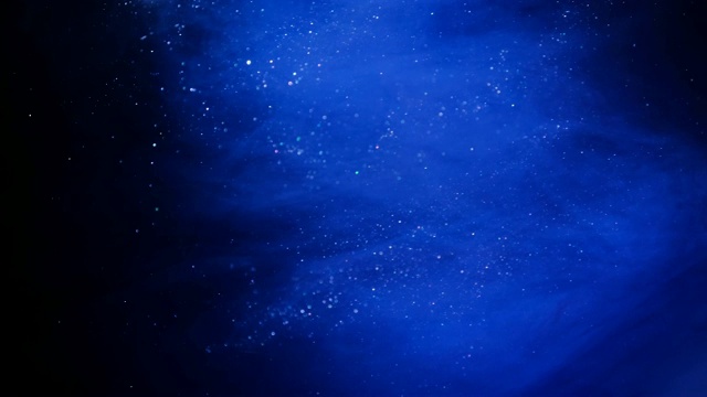 詳情圖-閃光藍(lán)色粒子背景。宇宙的藍(lán)色塵埃與星星在黑色的背景。粒子的運(yùn)動(dòng)抽象。