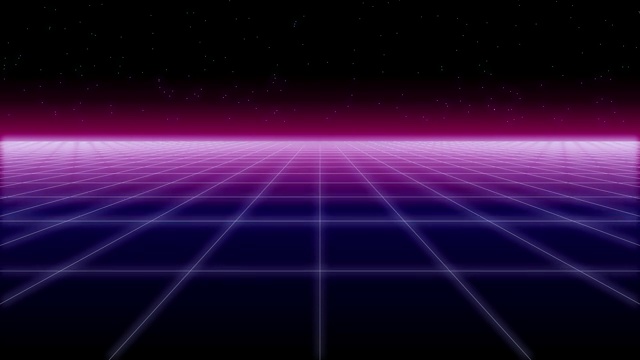 合成波网络和星星复古背景3d渲染