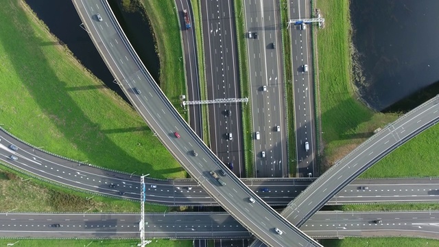 荷兰公路交汇处鸟瞰图