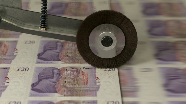 英国20英镑钞票正在印刷