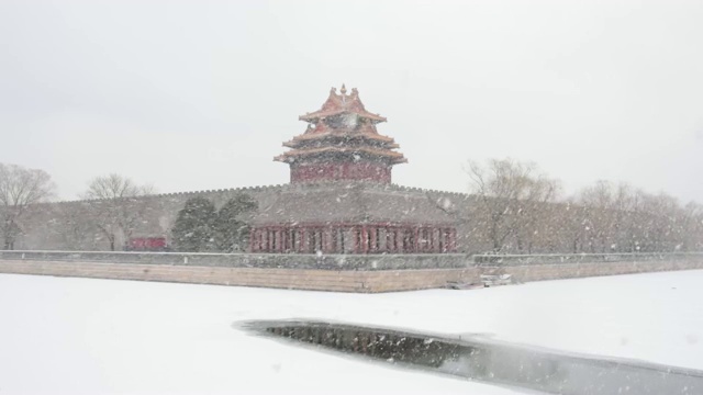 详情图-被雪封住的北京紫禁城角楼