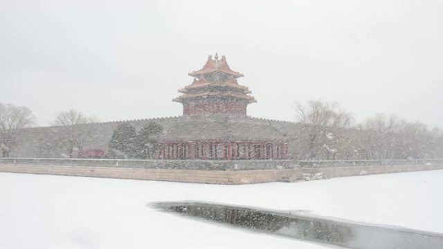 详情图-被雪封住的北京紫禁城角楼