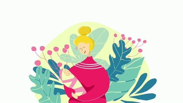 详情图-母亲节的节日。快乐的母亲的概念。妈妈和她刚出生的宝宝。