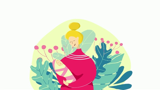 详情图-母亲节的节日。快乐的母亲的概念。妈妈和她刚出生的宝宝。