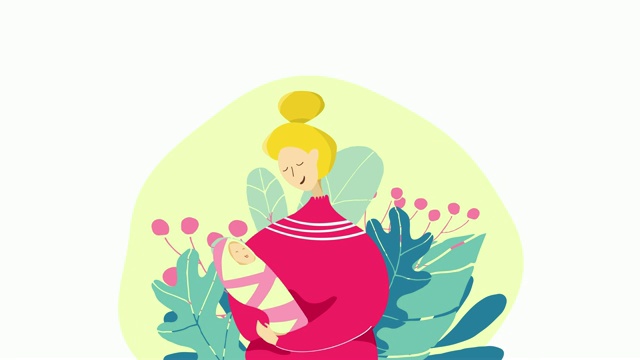 详情图-母亲节的节日。快乐的母亲的概念。妈妈和她刚出生的宝宝。