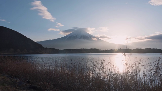 时光流逝的富士山在田uki湖