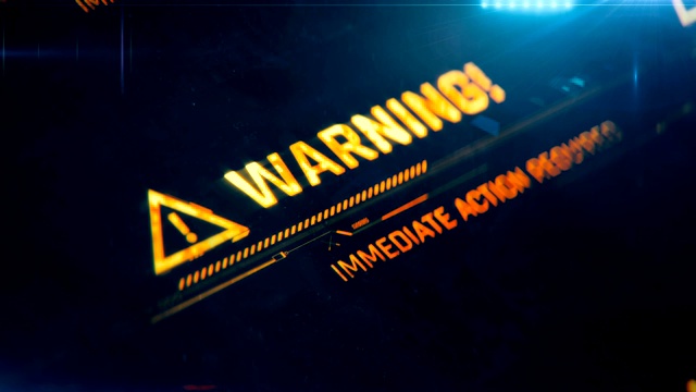警告，需要立即行动，警报，紧急信号，屏幕上的信息