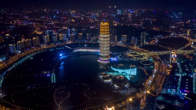 中国河南省郑州市夜景
