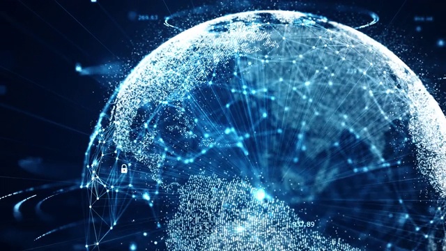 网络安全与全球通信理念。