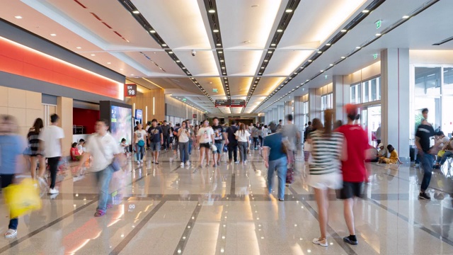 詳情圖-4K分辨率延時，展會展廳人潮涌動。商業(yè)貿(mào)易展覽、商場營銷廣告概念、會展業(yè)商業(yè)概念