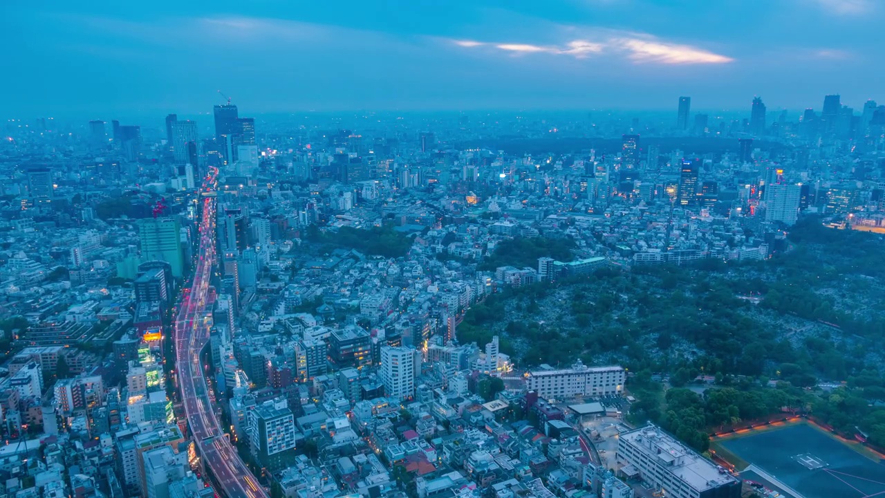 詳情圖-從白天到黑夜的東京城市景觀