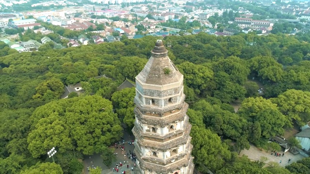 苏州虎丘云岩寺塔鸟瞰
