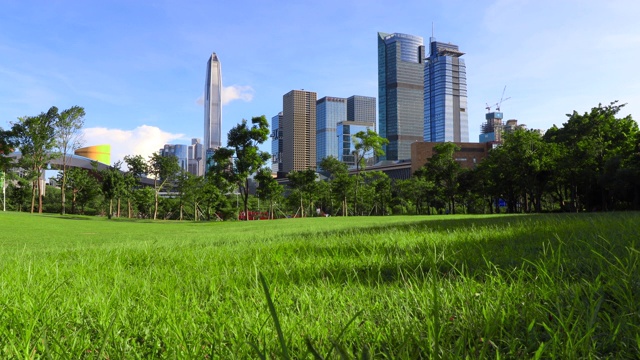 WS深圳福田区建筑与草坪/中国深圳