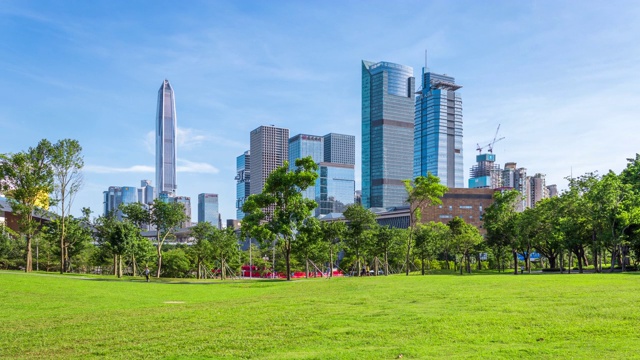 詳情圖-T/L,WS深圳福田區(qū)天際線(xiàn)和草坪公園/中國(guó)深圳
