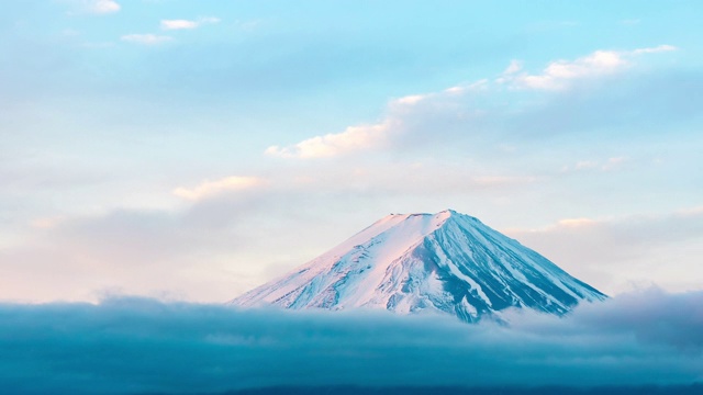 詳情圖-延時:航拍富士山日出川口湖黎明