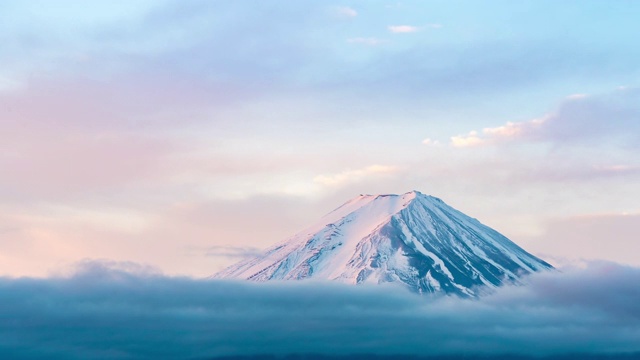 詳情圖-延時:航拍富士山日出川口湖黎明