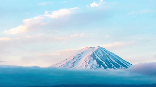 詳情圖-延時:航拍富士山日出川口湖黎明