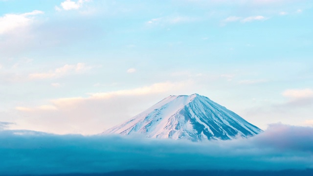 詳情圖-延時:航拍富士山日出川口湖黎明