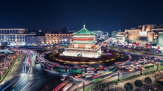 T/L WS HA ZO高角度夜景钟楼/陕西西安