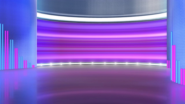 詳情圖-電視演播室，虛擬演播室。理想的綠色絲網(wǎng)合成。