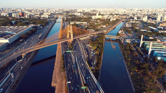 São圣保罗鸟瞰图，巴西。商务中心。金融中心。地标。商务旅行。旅游目的地。