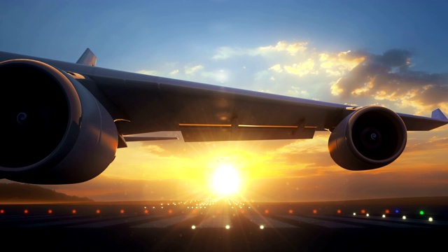 詳情圖-攝像機靠近飛機機翼，顯示其引擎在旋轉(zhuǎn)