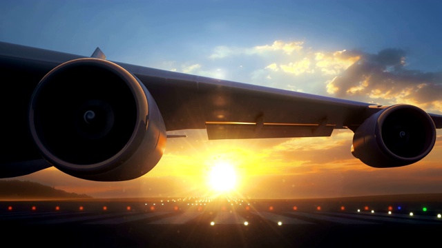 詳情圖-攝像機靠近飛機機翼，顯示其引擎在旋轉(zhuǎn)