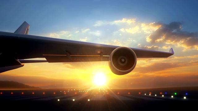 詳情圖-攝像機靠近飛機機翼，顯示其引擎在旋轉(zhuǎn)
