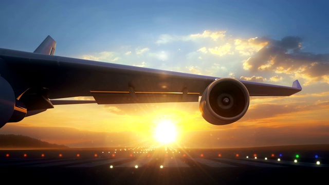 詳情圖-攝像機靠近飛機機翼，顯示其引擎在旋轉(zhuǎn)