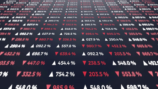 统计表，信息图表，金融市场数据，分析和报告，数字。人数不断增加和下降。